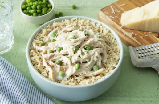 2 Minute Alfredo Chicken and Rice