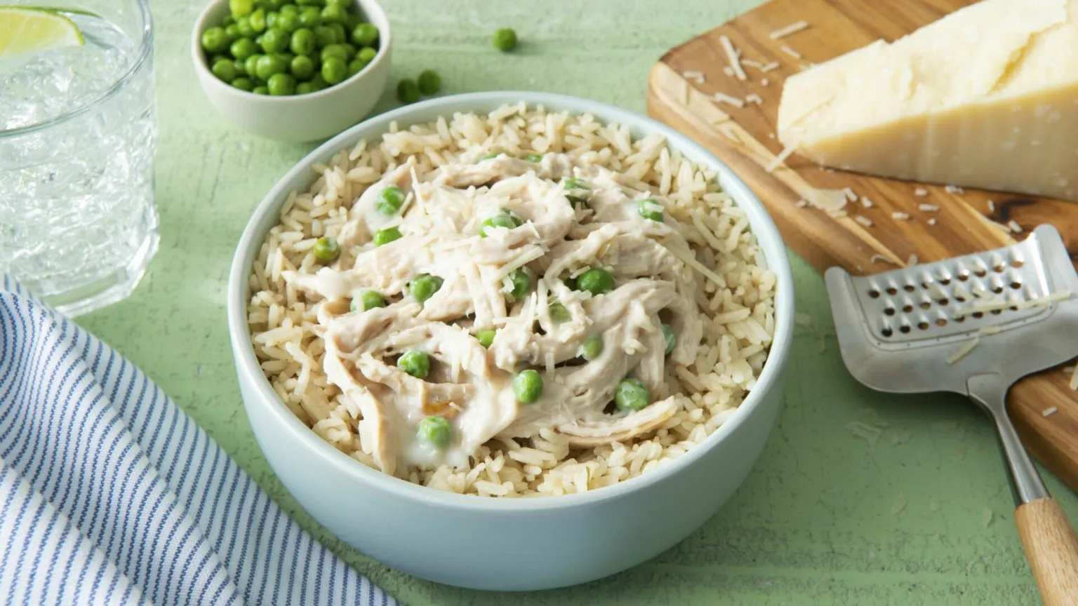 2 Minute Alfredo Chicken and Rice