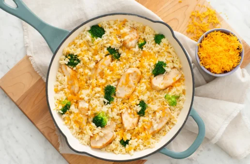 13 Minute Cheesy Chicken and Rice Recipe With Broccoli