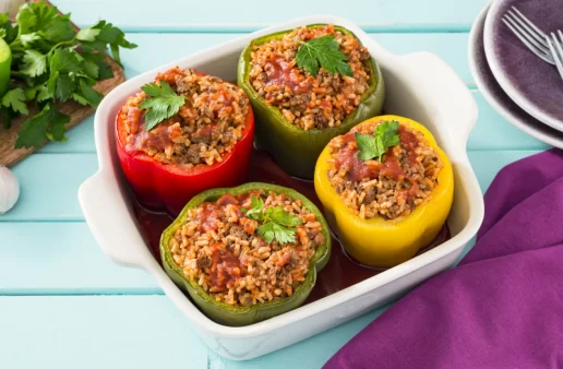 50 Minute Classic Stuffed Peppers