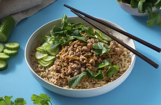 20 Minute Crispy Ground Pork and Rice