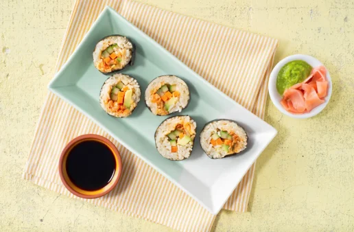 10 Minute Kimchi Vegetable Sushi