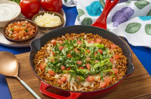 15 Minute Meatless Taco Rice Skillet