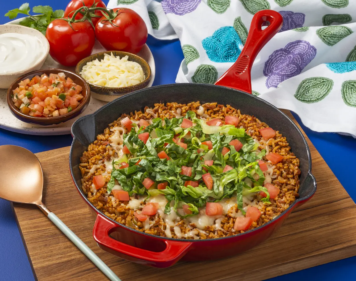 15 Minute Meatless Taco Rice Skillet