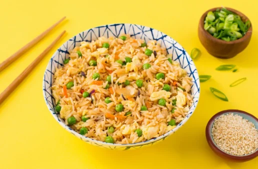 3 Minute Microwave Egg Fried Rice
