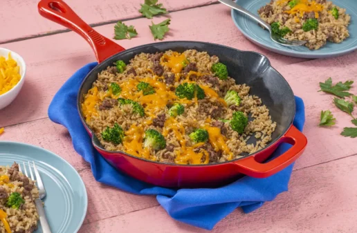 10 Minute One-Pot Beef and Rice Skillet