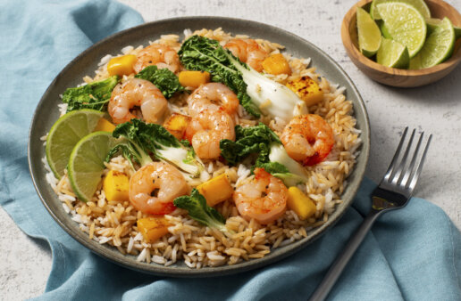 25 Minute Lime-Ginger Shrimp Fried Rice