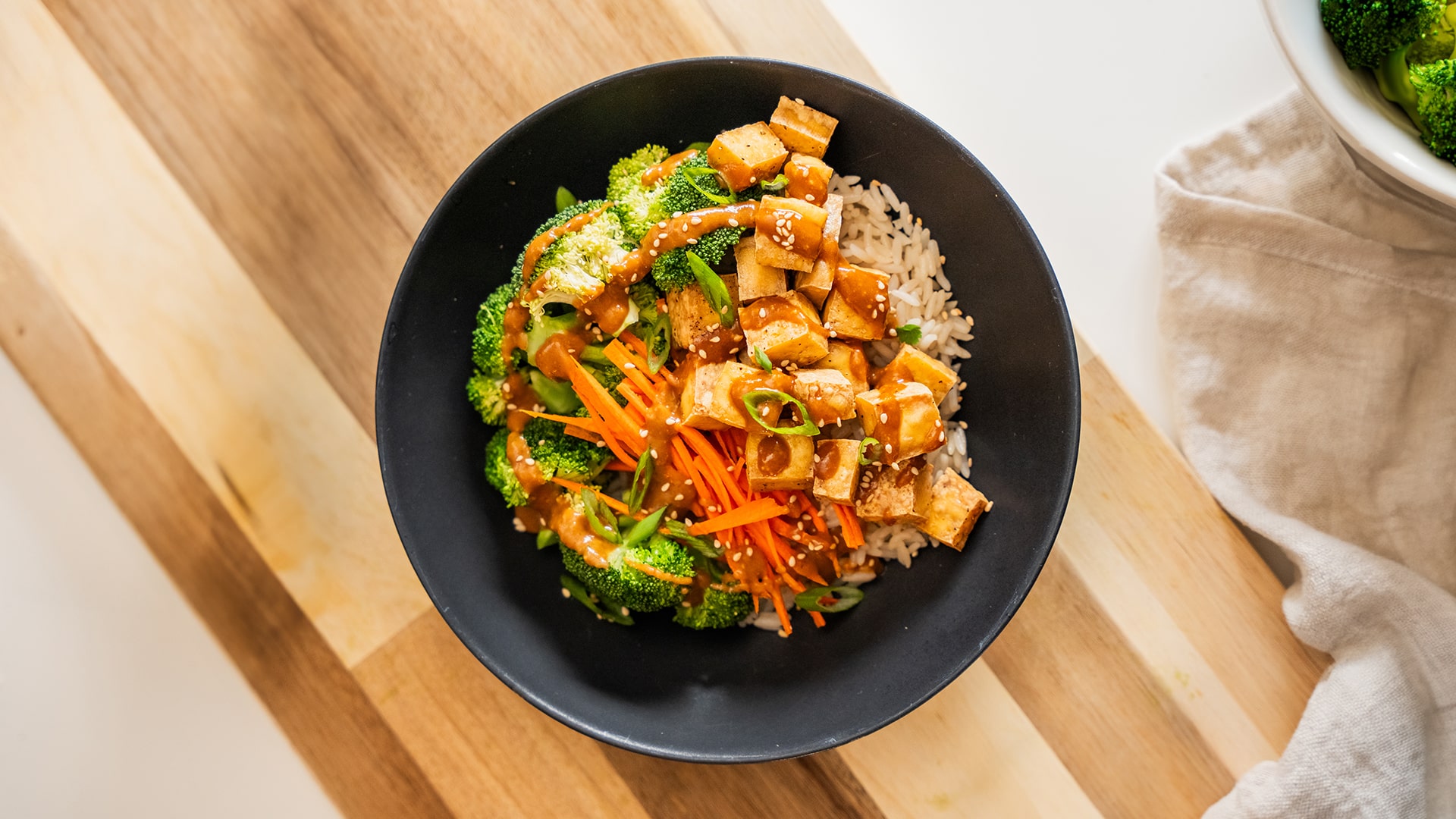 40 minute Buddha Bowl with Spicy Peanut Sauce