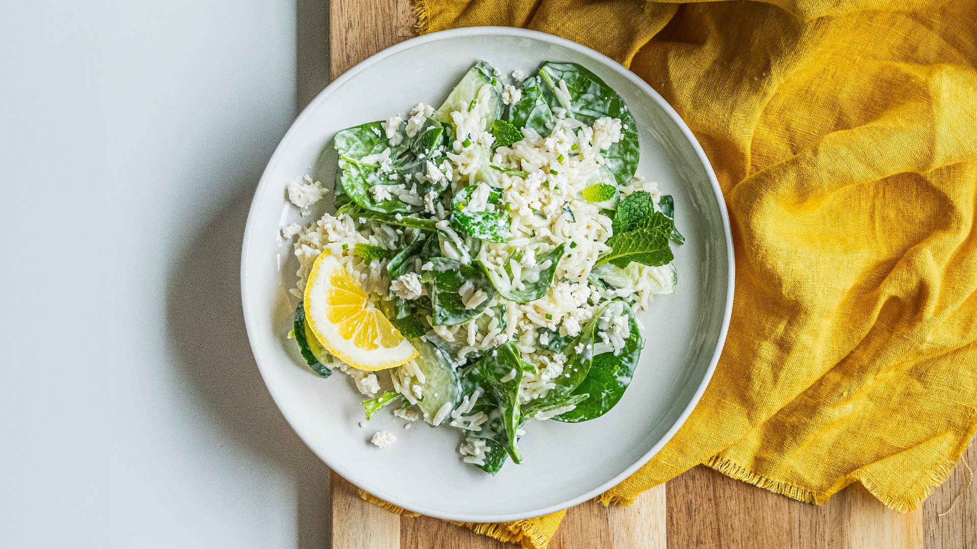 16 Minute Spring Rice Salad with Herbed Buttermilk Dressing